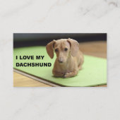 Carte De Visite I Love My Cream Dachshund avec photo (Devant)