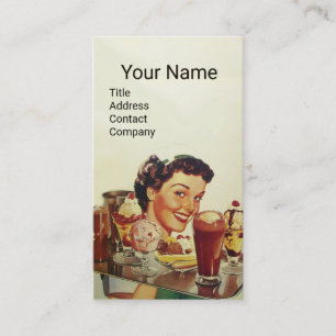 Carte De Visite ICE CREAM PARTY Girl with Tray of Ice Creams