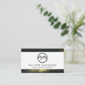 Carte De Visite Icône Agent immobilier | Poussière d'or (Debout devant)