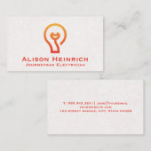 Carte De Visite Icône ampoule électrique (Devant / Derrière)