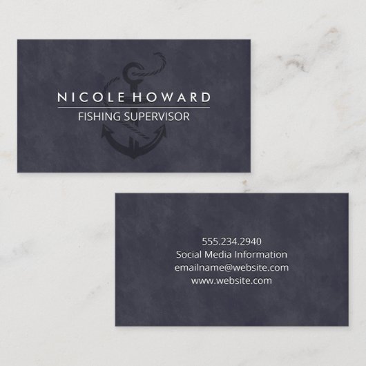 Carte De Visite Icône Ancre (Devant / Derrière)