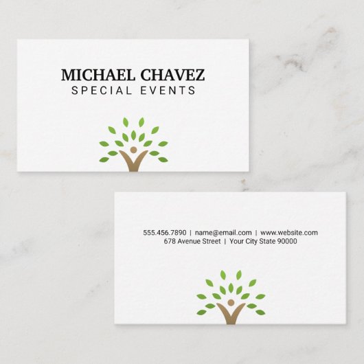 Carte De Visite Icône Arbre (Devant / Derrière)