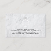 Carte De Visite Icône Bague de diamant | Lux en cuir marbré (Dos)