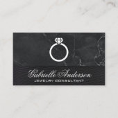 Carte De Visite Icône Bague de diamant | Lux en cuir marbré (Devant)