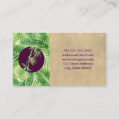 Carte De Visite Icône Bambou | Feuille de palme | Code QR (Dos)