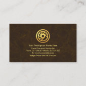 Carte De Visite Icône Brown de logistique Gold Texture (Dos)
