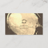 Carte De Visite Icône café Aquarelle or brossé (Dos)
