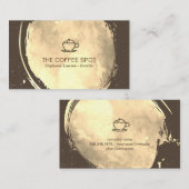 Carte De Visite Icône café Aquarelle or brossé (Devant / Derrière)