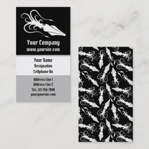 Carte De Visite Icône calmar blanc vertical