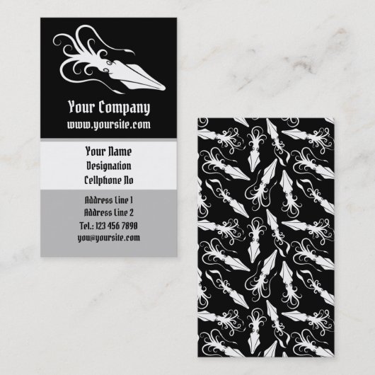 Carte De Visite Icône calmar blanc vertical (Devant / Derrière)