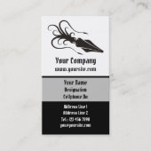 Carte De Visite Icône calmar noir vertical (Devant)