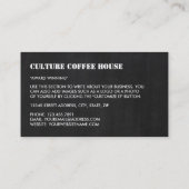 Carte De Visite Icône Chalkboard Mug, Barista, Café, Café (Dos)