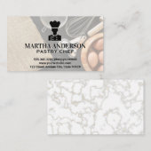 Carte De Visite Icône Chef | Ingrédients et outils de cuisson (Devant / Derrière)