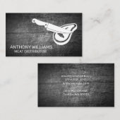 Carte De Visite Icône Chef Knife Steak | Arrière - plan de métal é (Devant / Derrière)