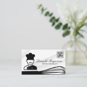 Carte De Visite Icône Chef | Whisk | Code QR (Debout devant)