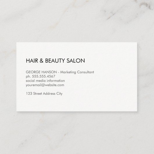 Carte De Visite Icône ciseaux / Coiffeuse (Dos)