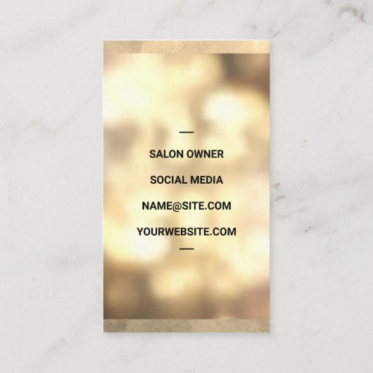 Carte De Visite Icône Ciseaux | Gold Boke (Dos)