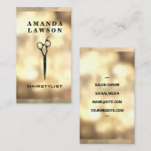 Carte De Visite Icône Ciseaux | Gold Boke (Devant / Derrière)