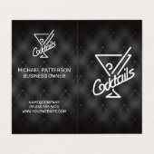 Carte De Visite Icône Cocktails | Bar et restaurant Upholstery (Extérieur déplié)