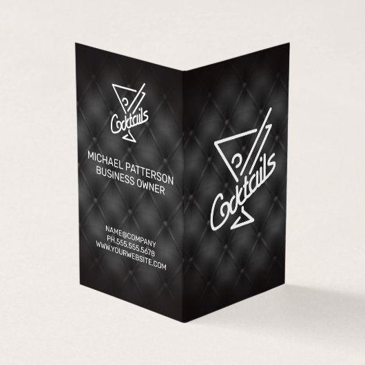 Carte De Visite Icône Cocktails | Bar et restaurant Upholstery (Extérieur)