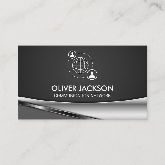 Carte De Visite Icône Communication réseau | Logo de l'entreprise (Devant)