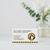 Carte De Visite Icône Construction | Arrière - plan en béton | Att (Debout devant)