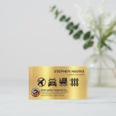 Carte De Visite Icône Creative Gold Logistic Services (Debout devant)