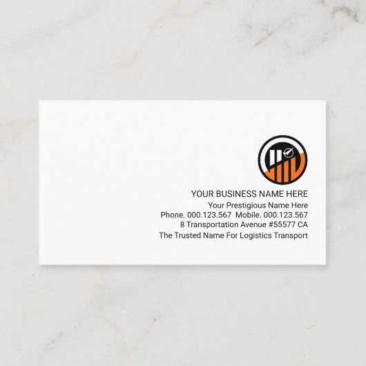 Carte De Visite Icône Creative Gold Logistic Services (Dos)