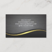 Carte De Visite Icône d'accueil | Arrière - plan d'onde brossé mét (Dos)