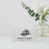 Carte De Visite Icône d'accueil | Cuir blanc (Debout devant)