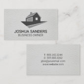 Carte De Visite Icône d'accueil | Cuir blanc (Devant / Derrière)