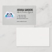 Carte De Visite Icône d'accueil | Texture en cuir (Devant / Derrière)