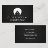 Carte De Visite Icône d'accueil | Texture noire (Devant / Derrière)