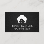 Carte De Visite Icône d'accueil | Texture noire (Devant)