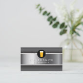 Carte De Visite Icône de bière Arrière - plan métallique (Debout devant)