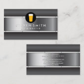 Carte De Visite Icône de bière Arrière - plan métallique (Devant / Derrière)