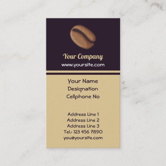 Carte De Visite Icône de café (Devant)