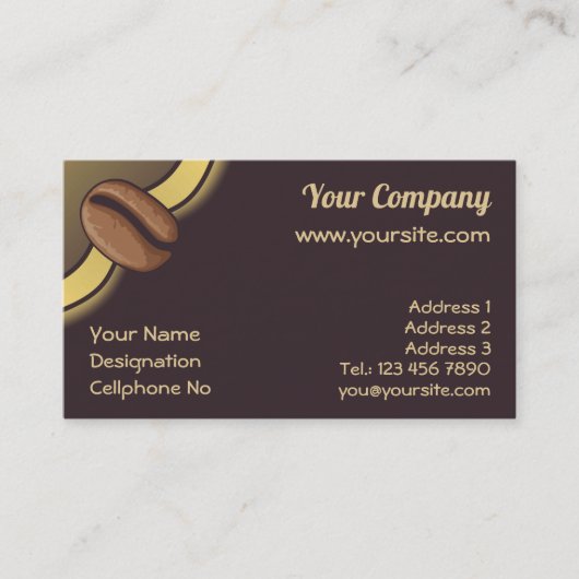 Carte De Visite Icône de café (Devant)