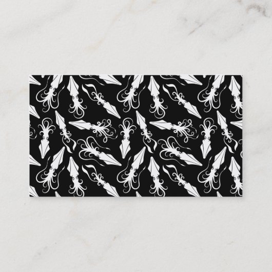 Carte De Visite Icône de calmar blanc horizontal (Dos)