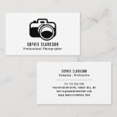 Carte De Visite Icône de caméra noire, photographe, photographie (Devant / Derrière)