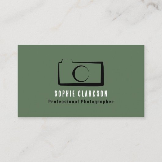 Carte De Visite Icône de caméra simple, photographe, photographie (Devant)