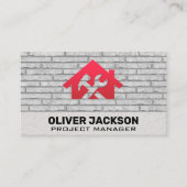 Carte De Visite Icône de clé du marteau d'accueil | Arrière - plan (Devant)