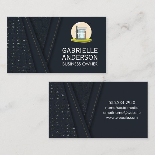 Carte De Visite Icône de construction de maison moderne (Devant / Derrière)