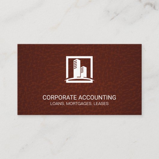 Carte De Visite Icône de construction d'entreprise | Texture en cu (Devant)