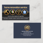 Carte De Visite Icône de construction d'or créative Rénovation fro (Devant / Derrière)