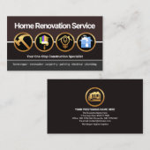 Carte De Visite Icône de construction d'or créative Rénovation rés (Devant / Derrière)