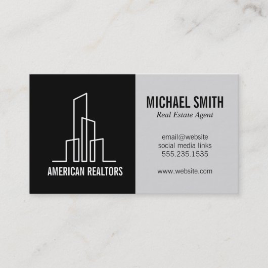 Carte De Visite Icône de construction moderne | Agent immobilier (Devant)