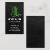 Carte De Visite Icône de construction verte (Devant / Derrière)