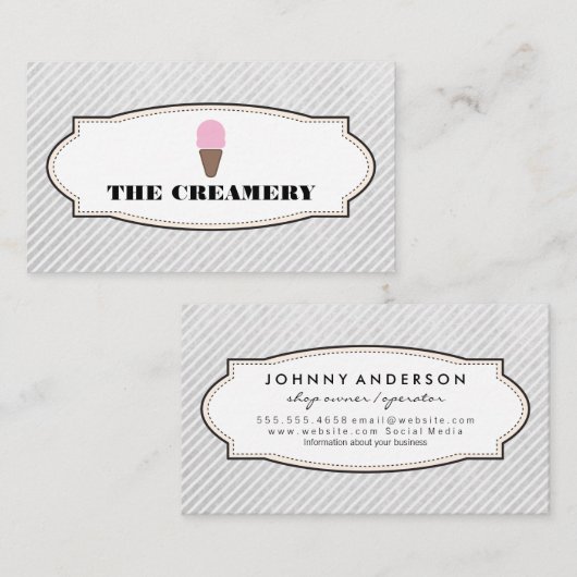 Carte De Visite Icône de crème glacée (Devant / Derrière)