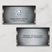 Carte De Visite Icône de dent propre | Brosse métallique (Devant / Derrière)